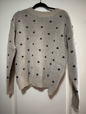 Cozy Cream Polka Dot Knit Sweater